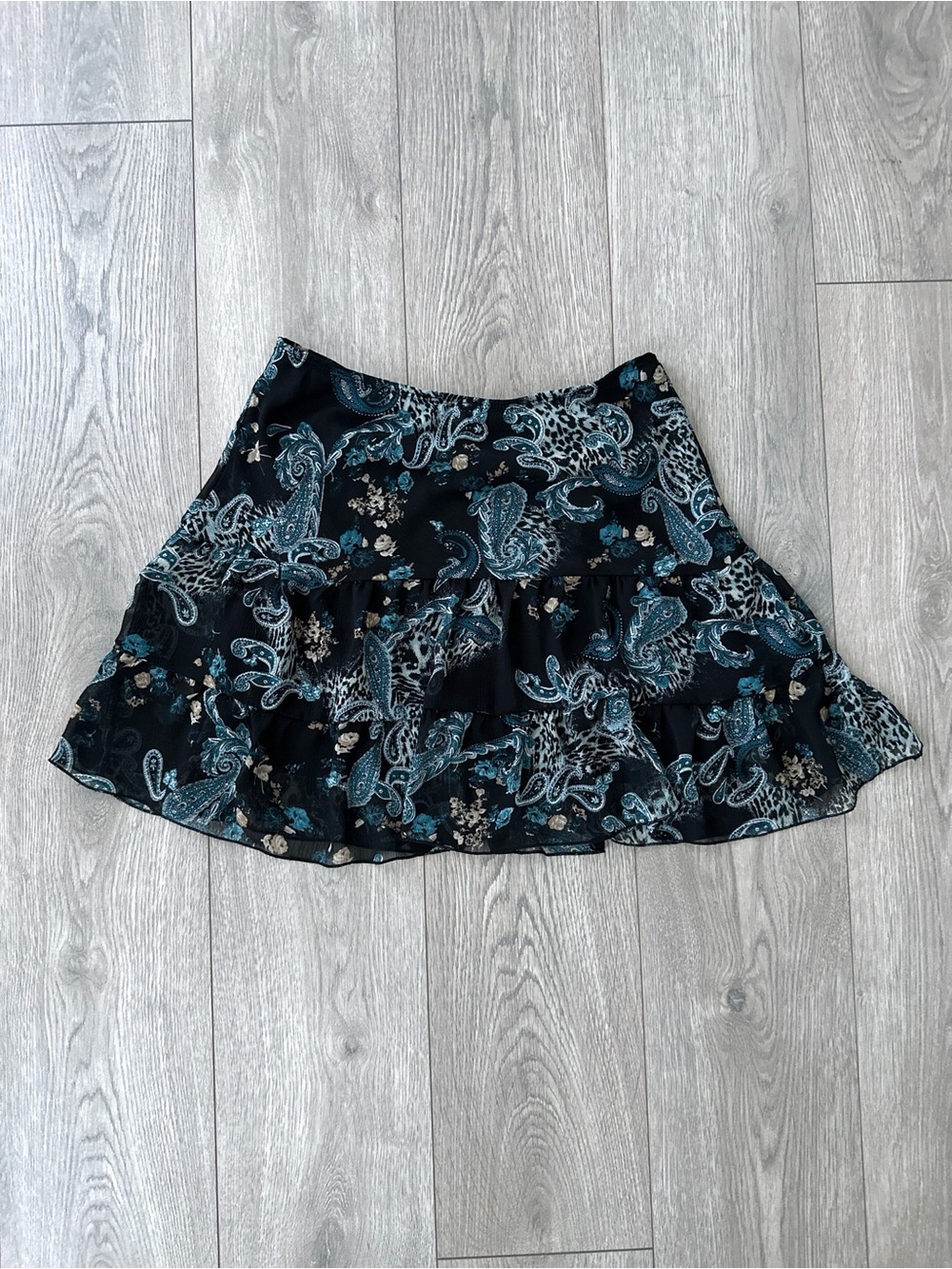 y2k boho paisley mini skirt